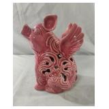 LARGE 10ï¿½ Pink Ceramic Flying Pig Lighted Candle