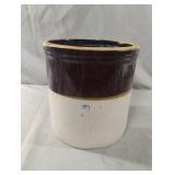 Vintage 2 Gallon Brown Top Unmarked Stoneware
