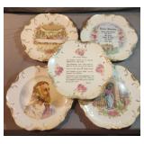 Vintage religious 18kt trim decorative plates