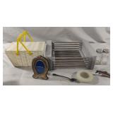 Basket, file holder, WM. Rogers & Son photo frame