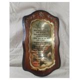 The Ten Commandments wood and copper sign