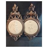 pair of vintage copper craft guild  mid-century