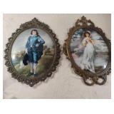 Vintage Norleans Blue Boy & Pinkie Ornate Oval