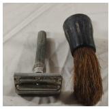 Vintage razor and brush