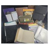 Group of Office Supplies - Binders, clipboard,