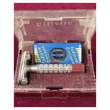 Vintage Gillette razor with Case and Used Blade