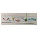 White Distressed Wood Wall Hooks Organizer
