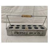 Farmhouse Rustic Galvanized Fresh Eggs Caddy