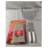 Super Sliders, metal basket and knives