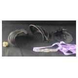 2 Vintage Half Moon Hats, Fascinator, and modern