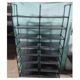 Black metal and non-woven fabric 14-tier shoe