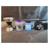 NC TARHEELS SHOT GLASS, NC SHOT GLASSES