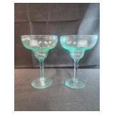 Casamigos green-tinted margarita glasses.