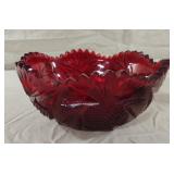 Vintage Westmoreland Ruby Red Pattern Glass Bowl