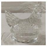 Vintage Glass Nesting Hen Candy Dish. Missing