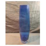 Hand Blown Cobalt Blue Bud Vase 11 1/2" tall