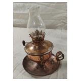 Vintage miniature copper oil lamp with finger
