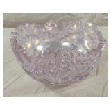 Vintage L.E. Smith Glass Crystal Lustre Pink Bowl