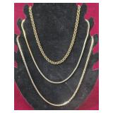 3 Gold colored Fashion Necklaces
