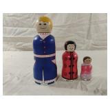 Hand-painted International wooden nesting doll