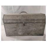 Metal tool box with tray and contents