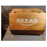Wood bread box 14 1/2 x 8 1/2 x 10 1/2