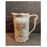 Vintage porcelain floral made in Germany pitcher.