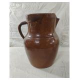 Vintage brown glazed stoneware pitcher