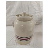 Vintage ROSEVILLE Canister Yellow Ware RRP Co Red