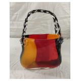 Art glass purse vase