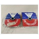 Chicago 5" dia die cast pulleys 5/8" bore. 2