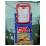 Kids easel dry erase and chalk board combo.