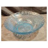 Vintage KIG Indonesia Ice Blue Glass Salad Bowls