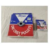 Chicago die cast pulleys 5" dia and 1/2" bore and