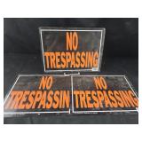 3 Metal "No Trespassing" Signs