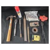 Group of Tools, Hammer, Ratchet, Files, zip t