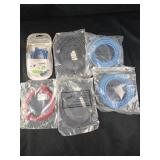 Five CAT6 Cords- and 1 CAT5e- new -various length