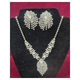 Rhinestone Necklace and Earring set