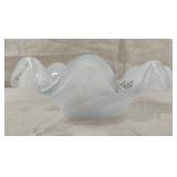 Murano White Swirl Glass Bowl Italy