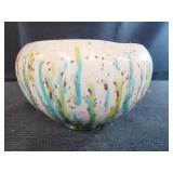 vintage 5x3.25 ceramic planter with a turquoise,