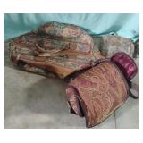 Overnight floral travel bags and a makeup pouch