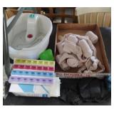 Medical supplies - bandage wraps, foot bath, pill