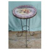 Fruit wood and metal side table