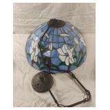 Stained glass hanging light. Has cracks. See pics
