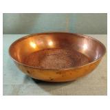 Vintage Hammered Copper Plated Footed Bowl