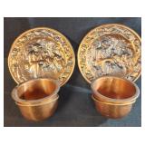 vintage pair of Coppercraft Guild copper wall