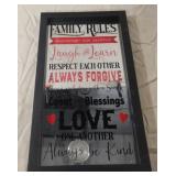 Family Rules mirrored wall decor