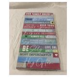 Our Family Rules wood wall sign
