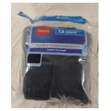 Boys black crew socks size 9-2 1/2. 12 pack