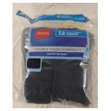 Boys black crew socks size 9-2 1/2. 12 pack